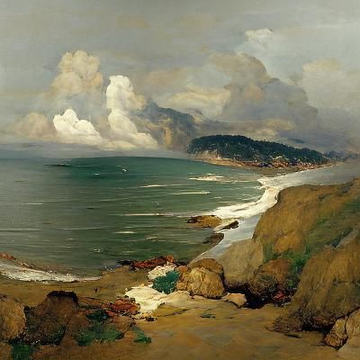 Coastal Scene in the Style of von Guerard