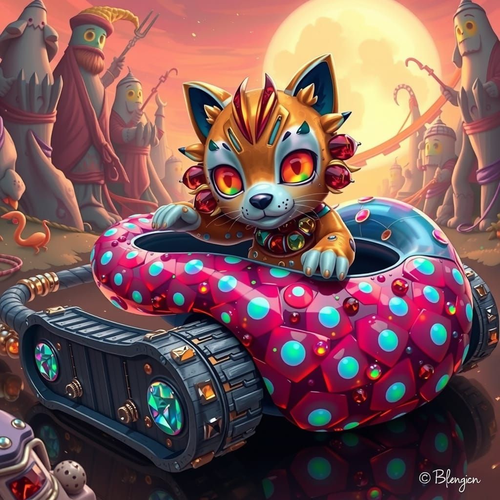 Gemstone Beads in Vibrant Digital Art Style