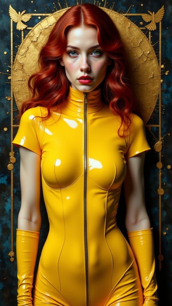 Young Woman in Latex Fashion Portrait