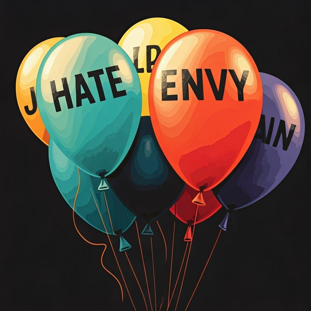 Colorful Balloons with Graffiti Pop-Art