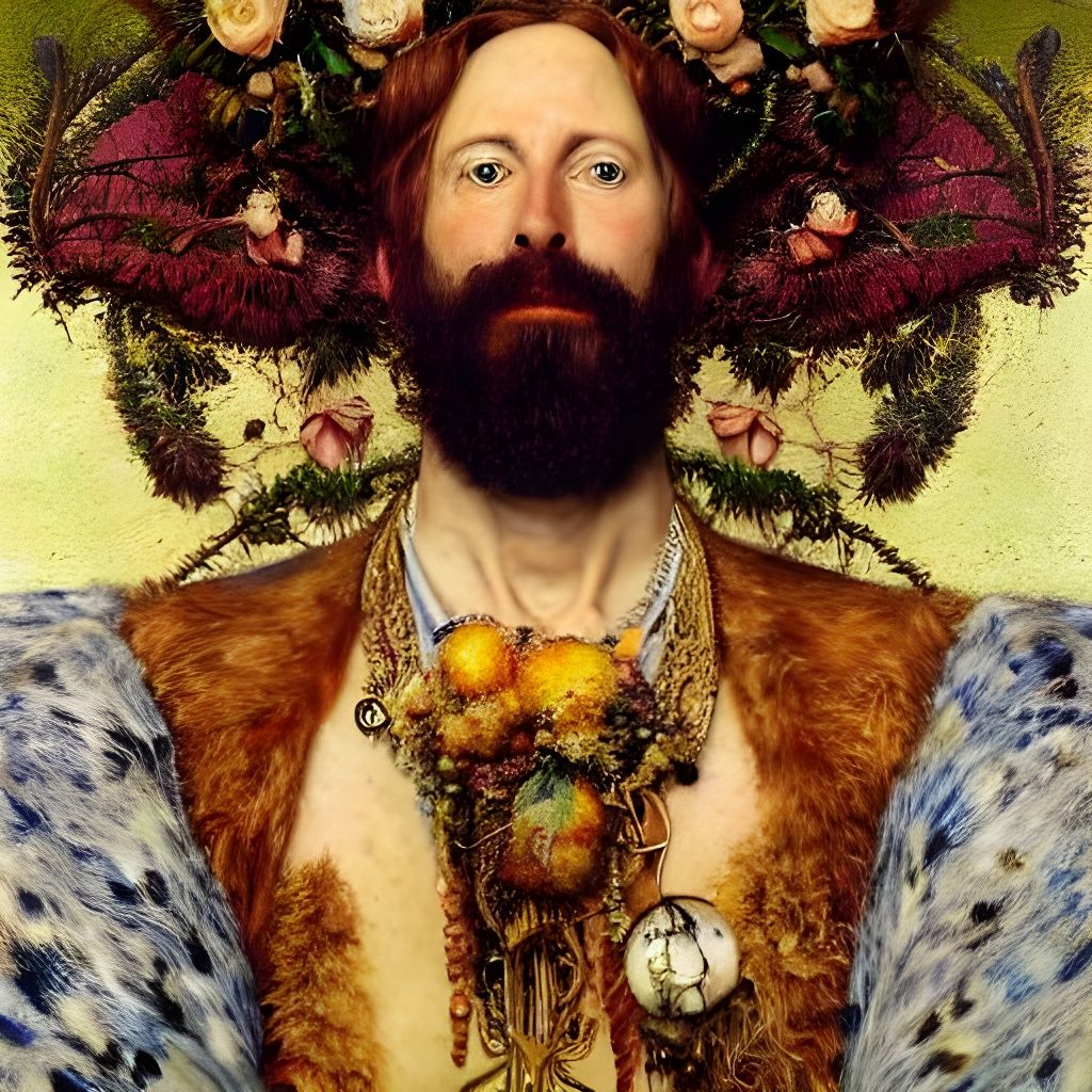 Human Stag Hybrid in Art Nouveau Style