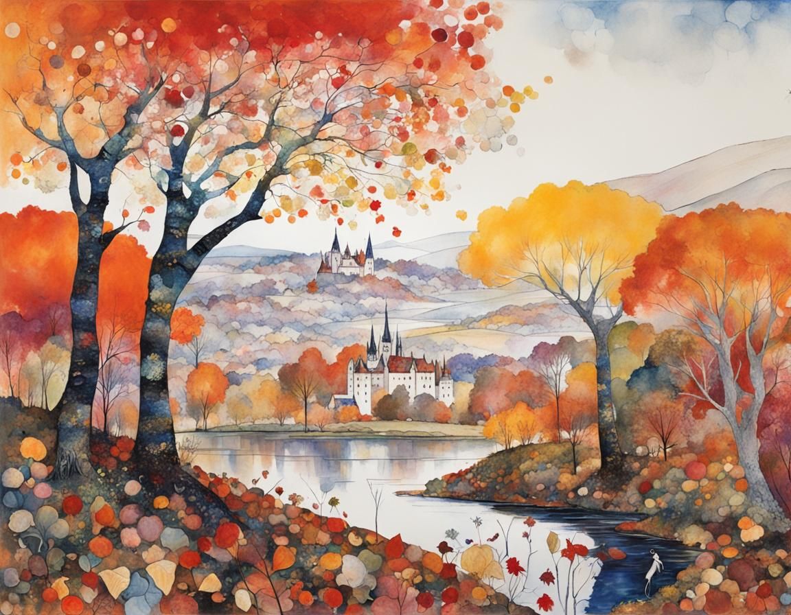 Autumn Landscape in an Illustrative Style
