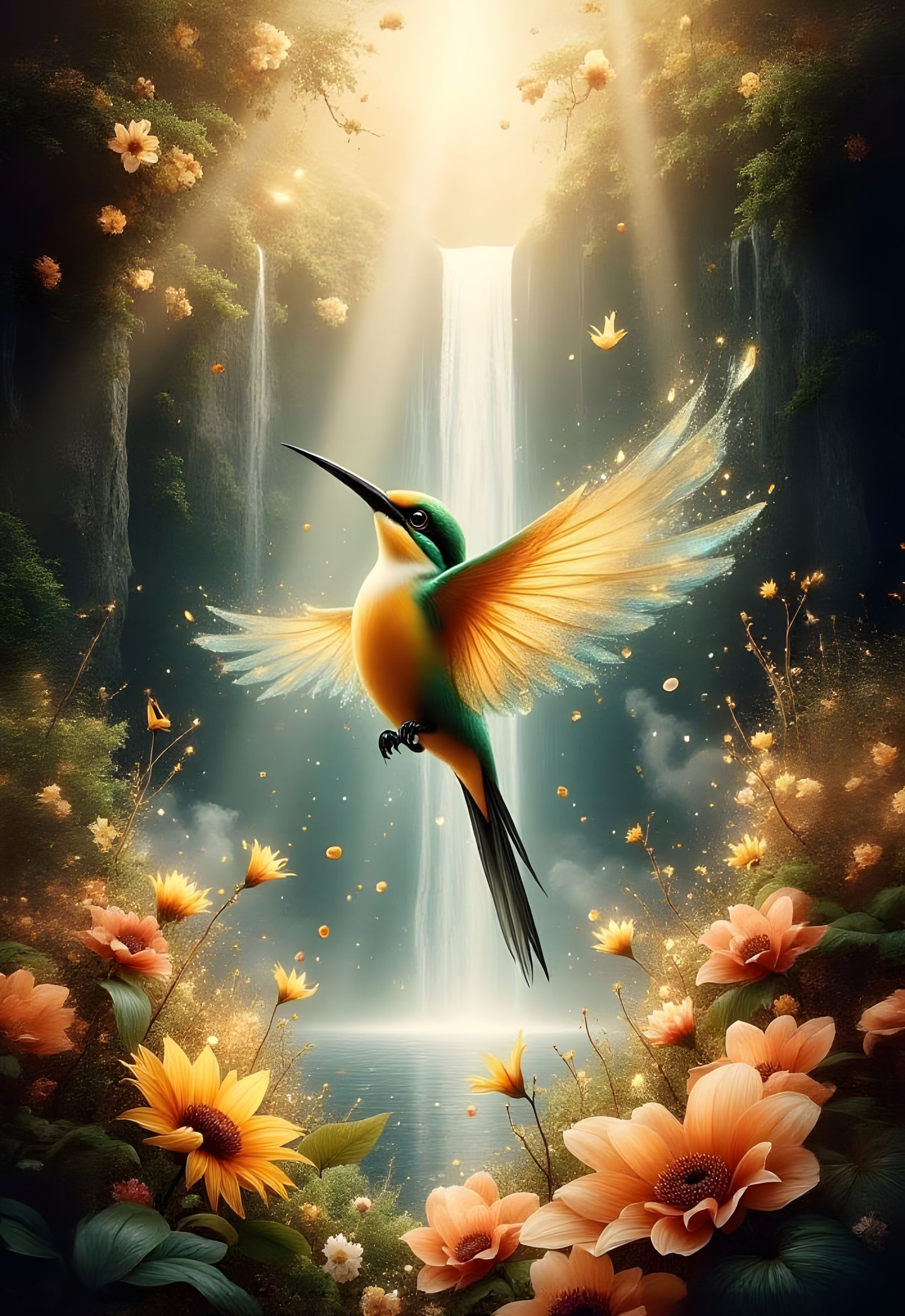 Bee-eater Dances in Enchanted Garden