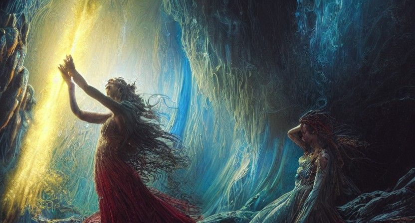 Wizard of Light and Magic in Hyperrealism Style