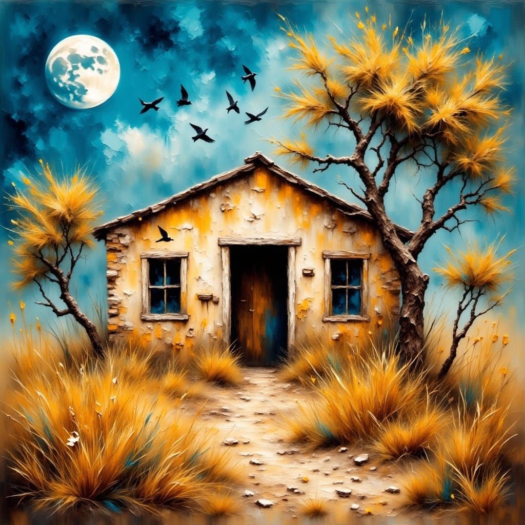 <lora:Smokey grunge:1.0> A serene, spring scene unfolds as a...