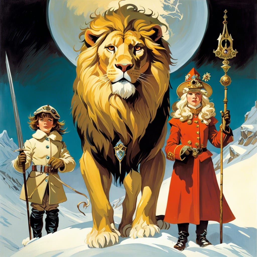 Snow Lion in Wardrobe: Rockwell and Mohrbacher Style
