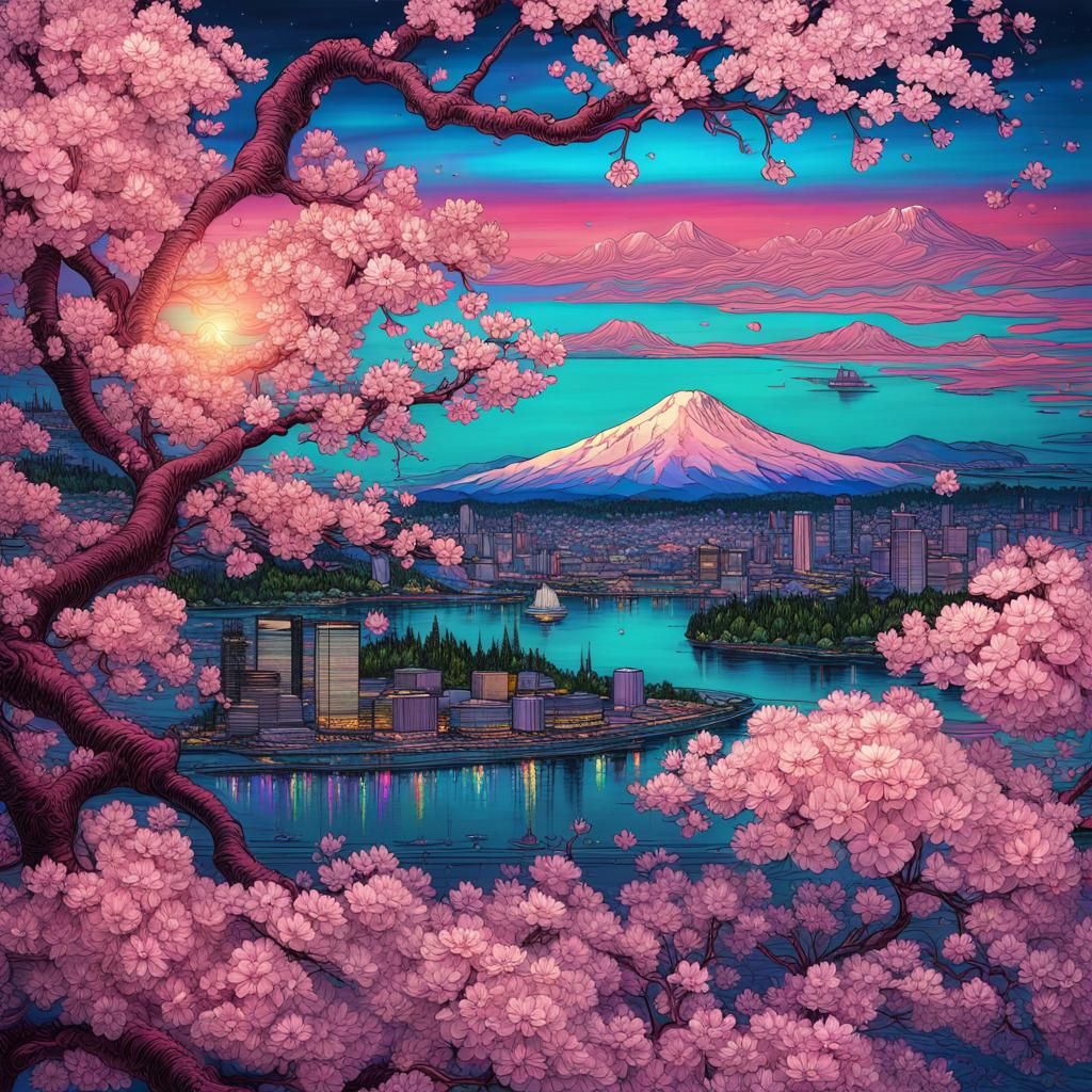 Portland cherry blossoms