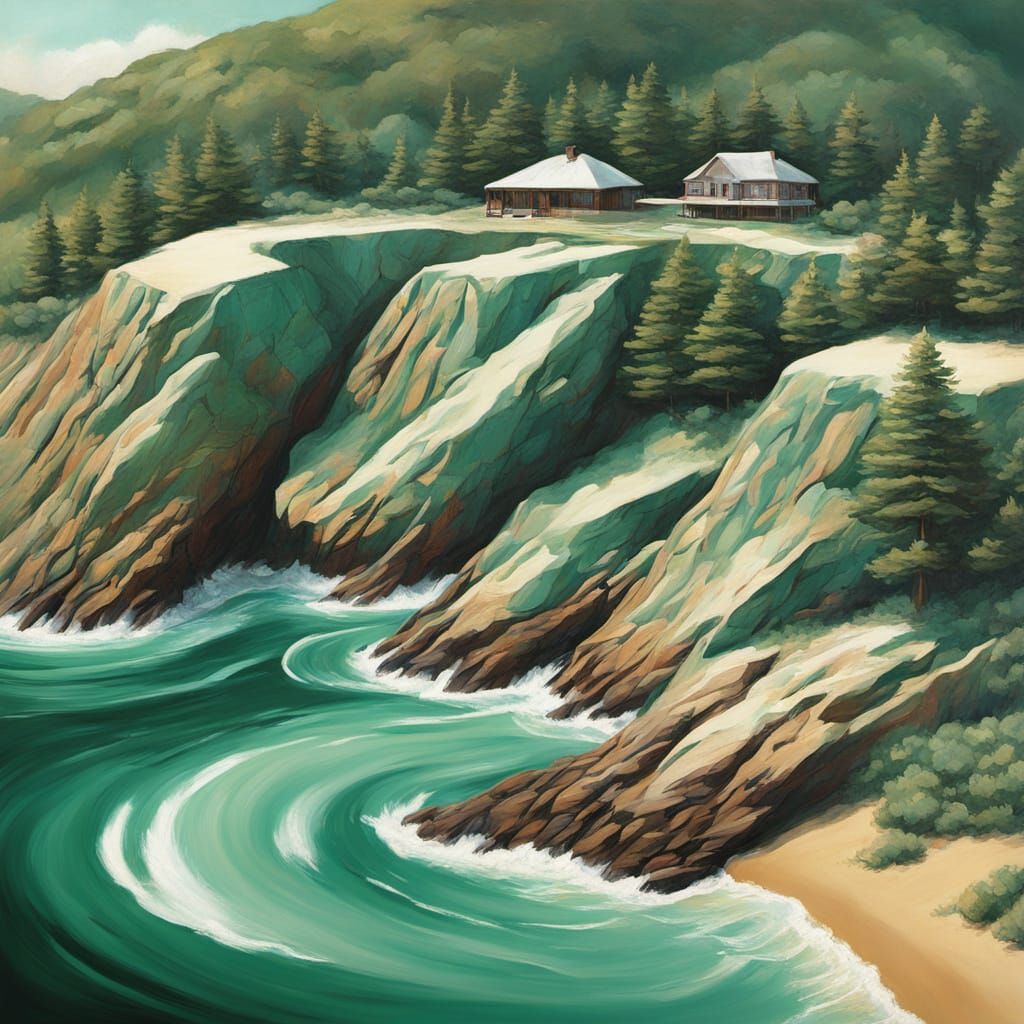 Burning Sand Chalet in Abstract Surrealist Style