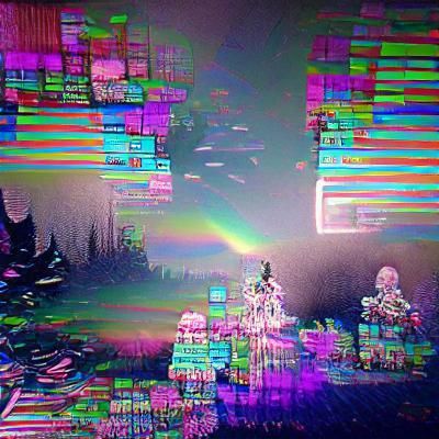 Psychedelic Glitch Art: Neon Glows and Distortions