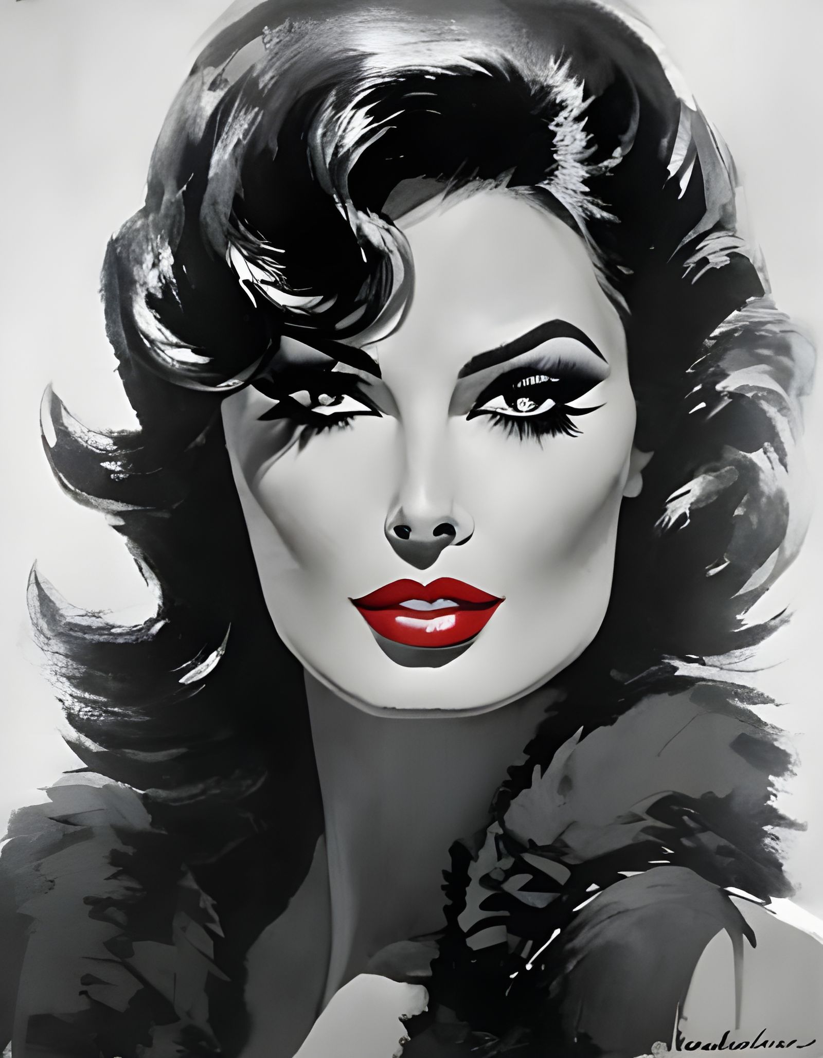 1960s Black and White Glamour Portrait