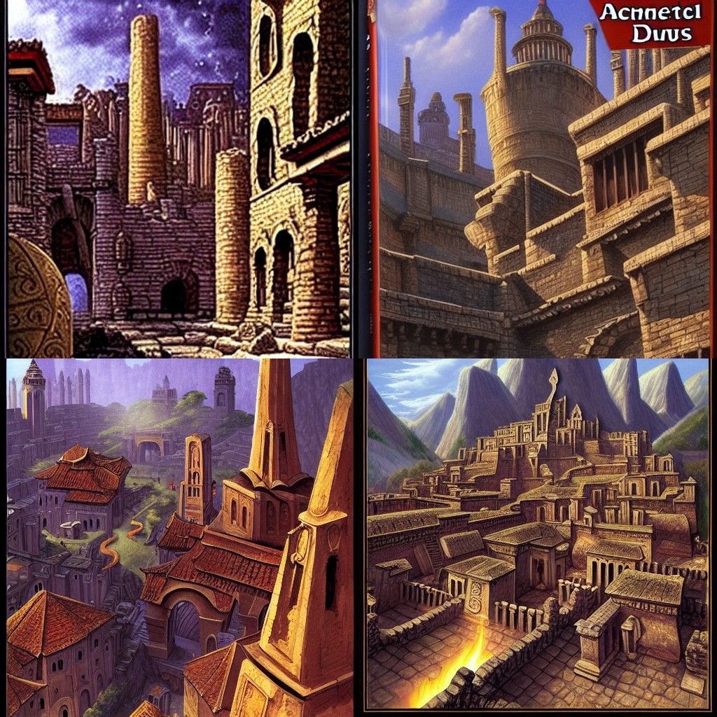 Dragon-Infested Ancient Cityscapes in Fantasy Style