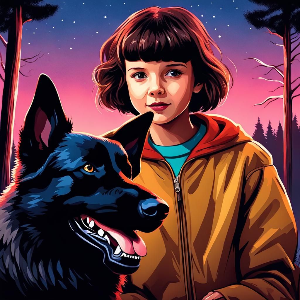 Eleven and German Shepherd Fan Art
