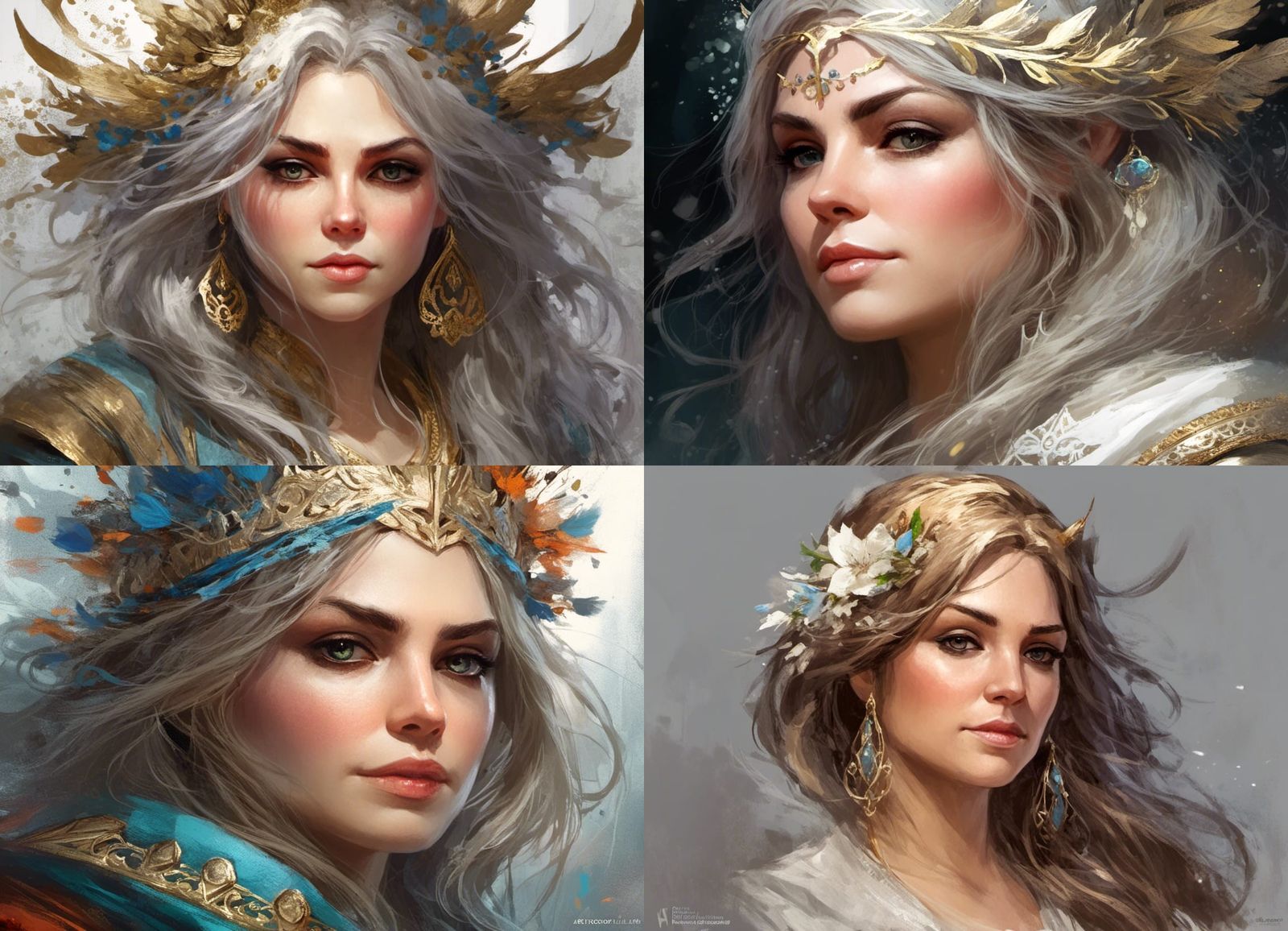 Fantasy Heroine Portrait in Art Nouveau Style