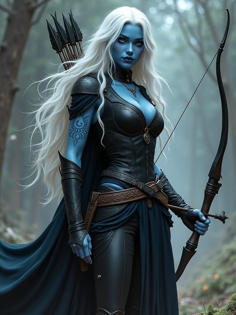 Mystic Drow Ranger with Celtic Tattoos