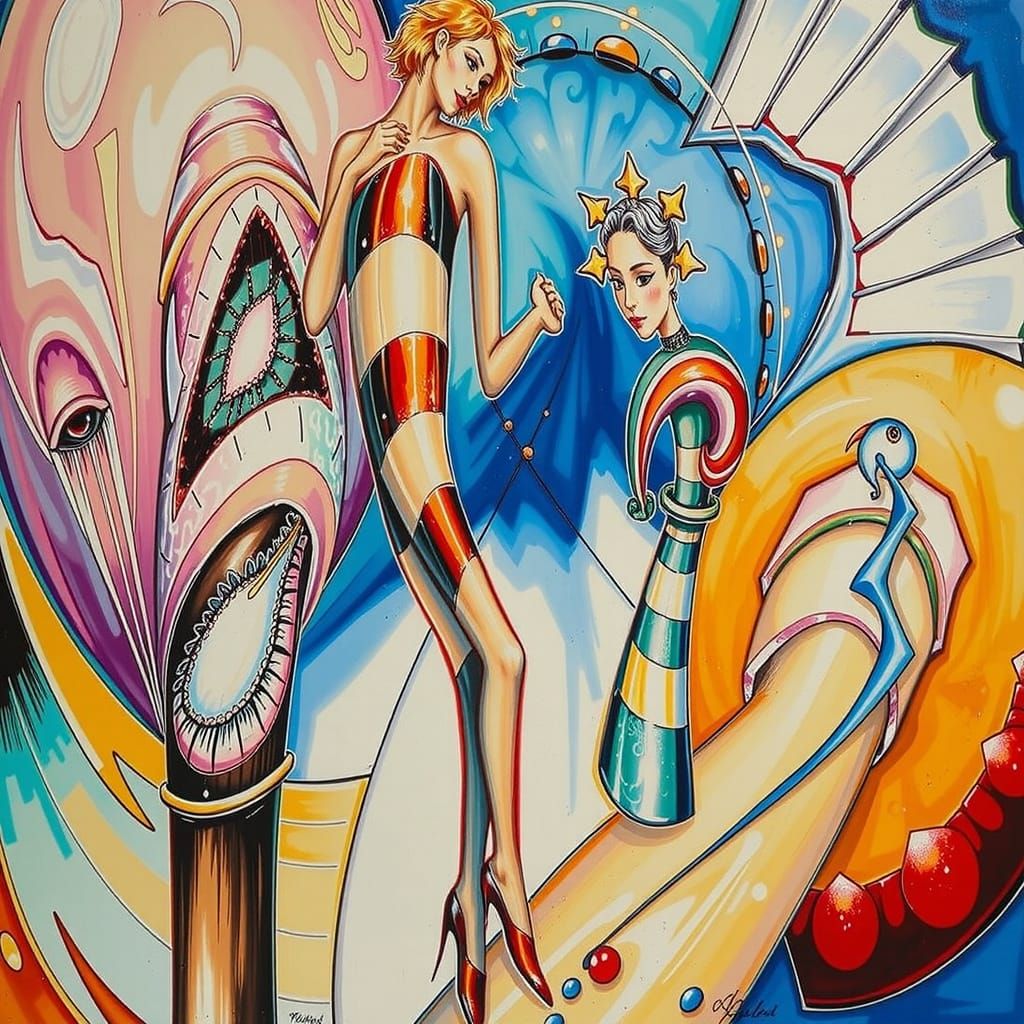 Abstract Swirling Reds in Dynamic Motion