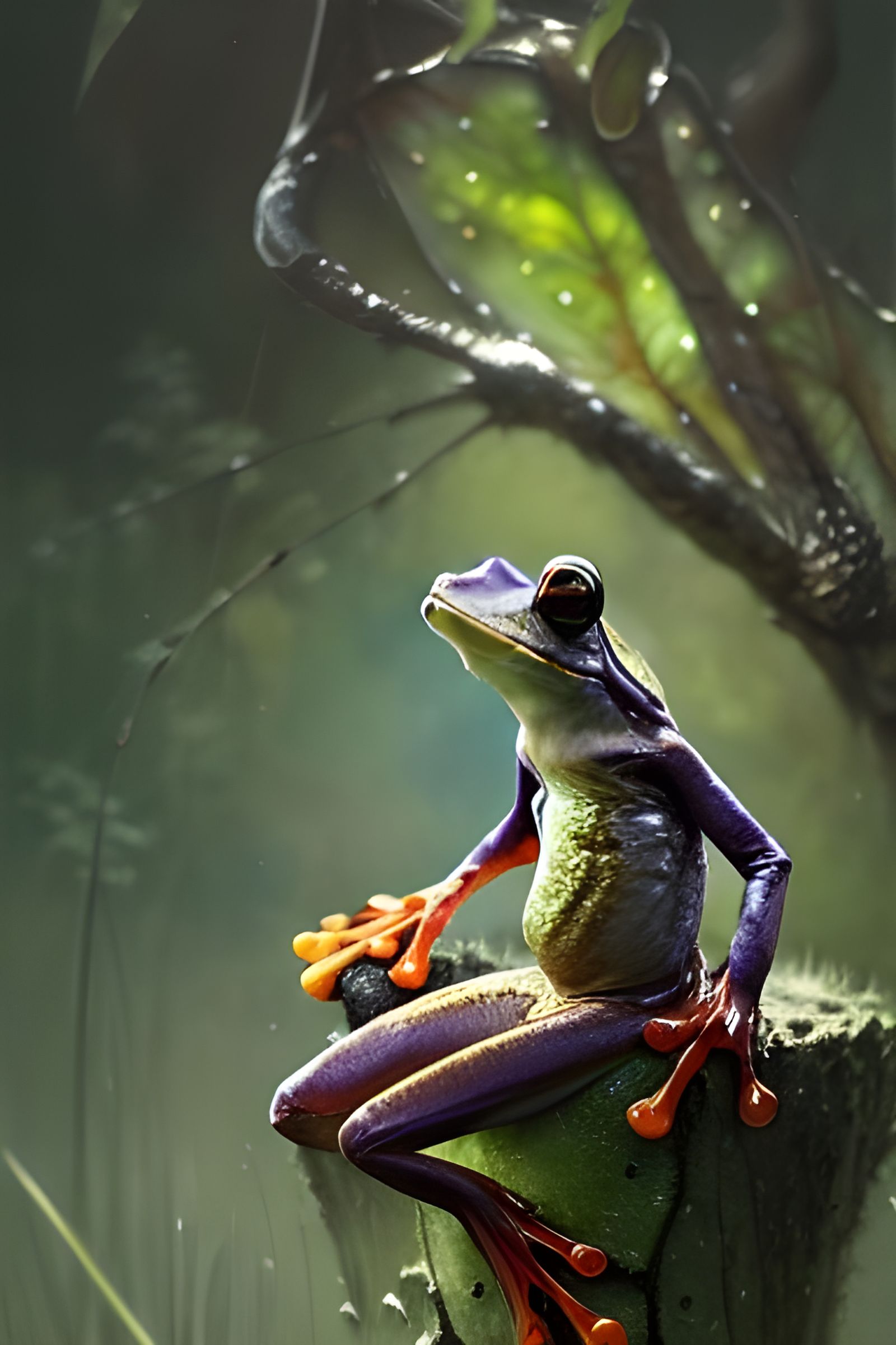 Anthropomorphic Frog Prince in Hyperrealistic Style