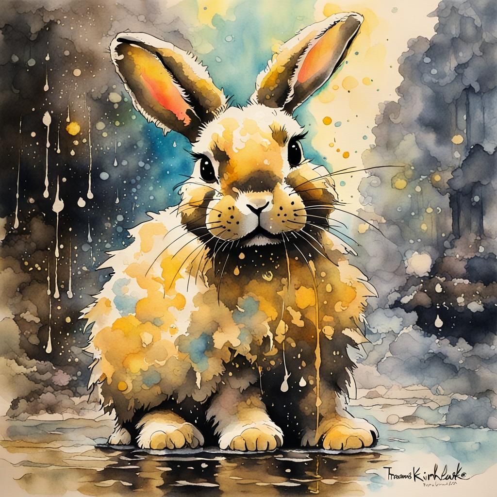 Whimsical Bunny Illuminated in Warm Golden Light