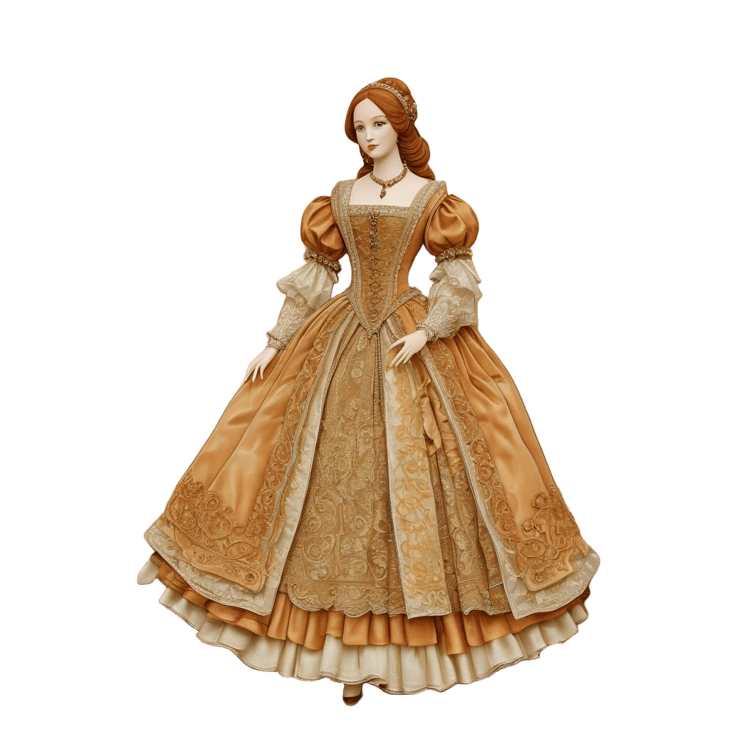Renaissance Woman in Paper Doll Style