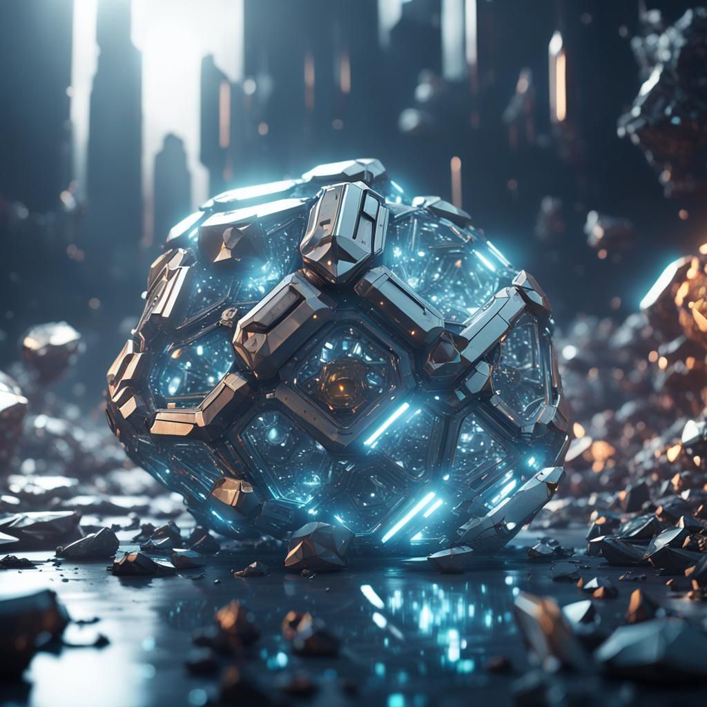 Futuristic Sci-Fi Crystals with Intricate Mech Details