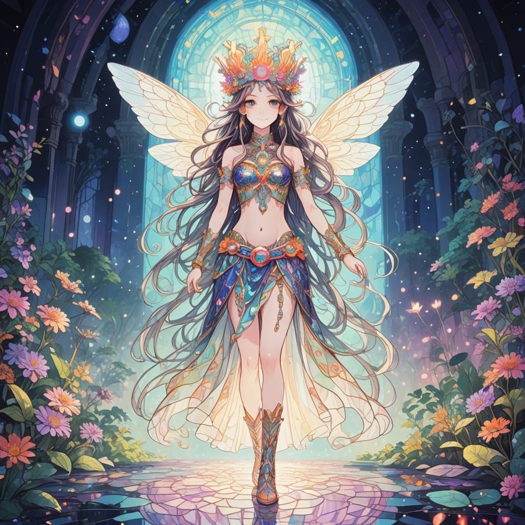 Psychedelic Manga Painting of Royal Fantasy Character