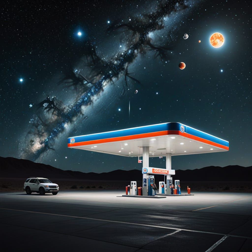 Gas station in space