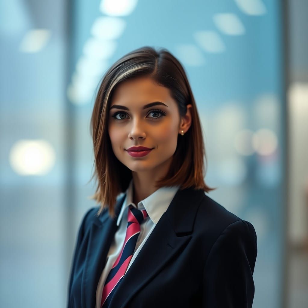 Elegant British Executive Revealed in Cyberpunk Cityscape