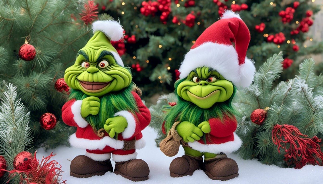 Grinch Garden Gnome in Seussical Style