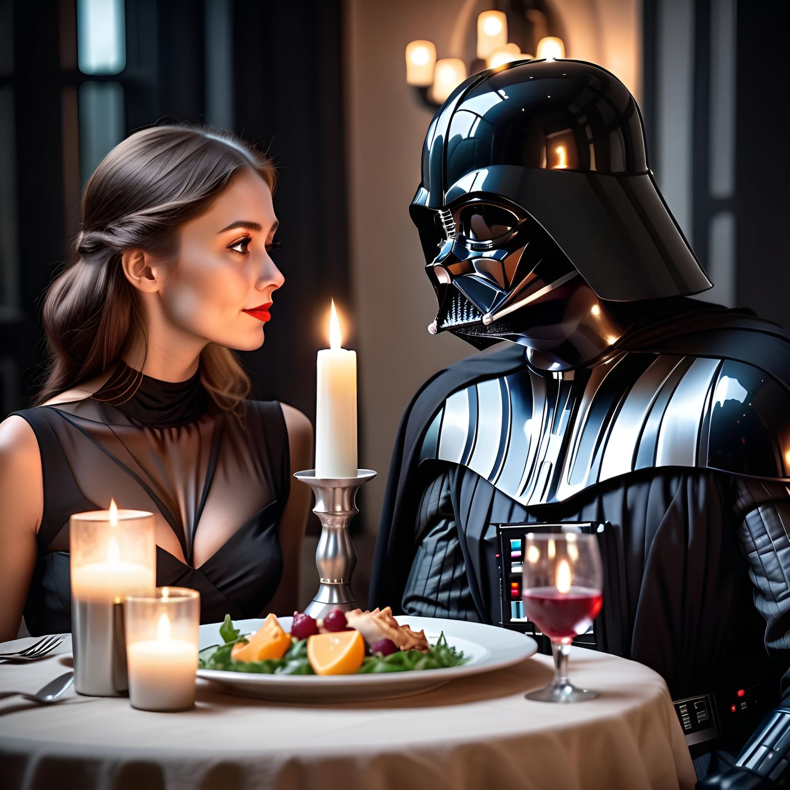 Darth Vader on a Date by Candlelight