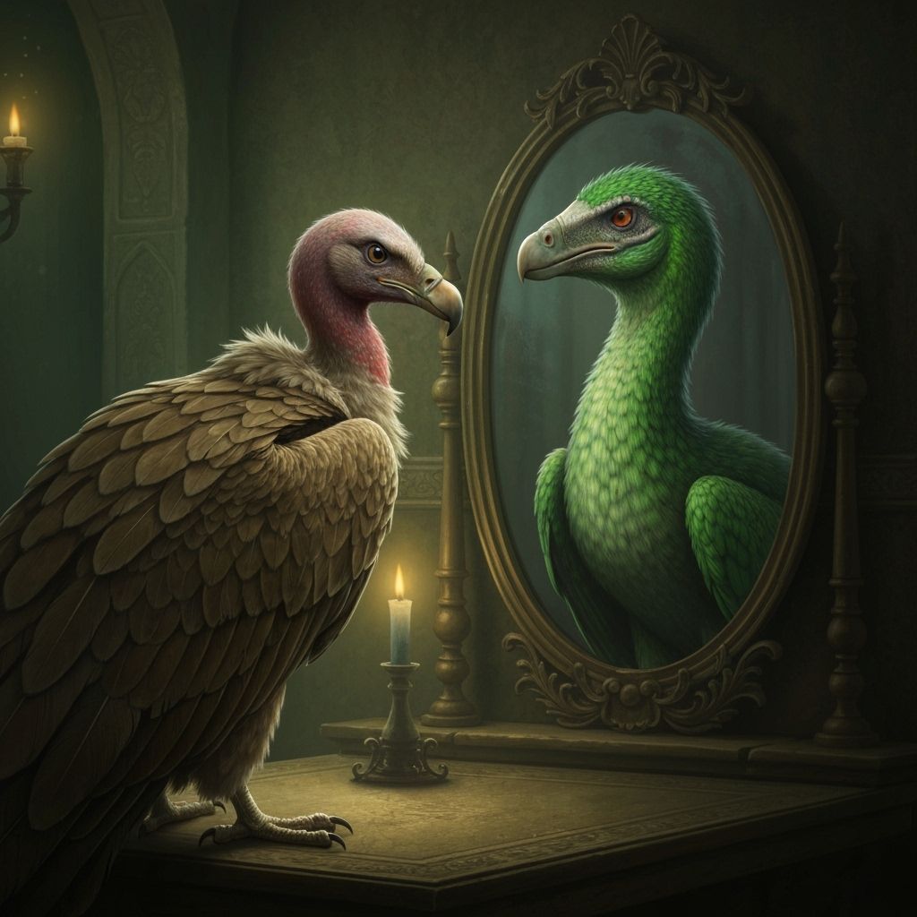 Vulture Sees Green Utahraptor in Mystical Mirror