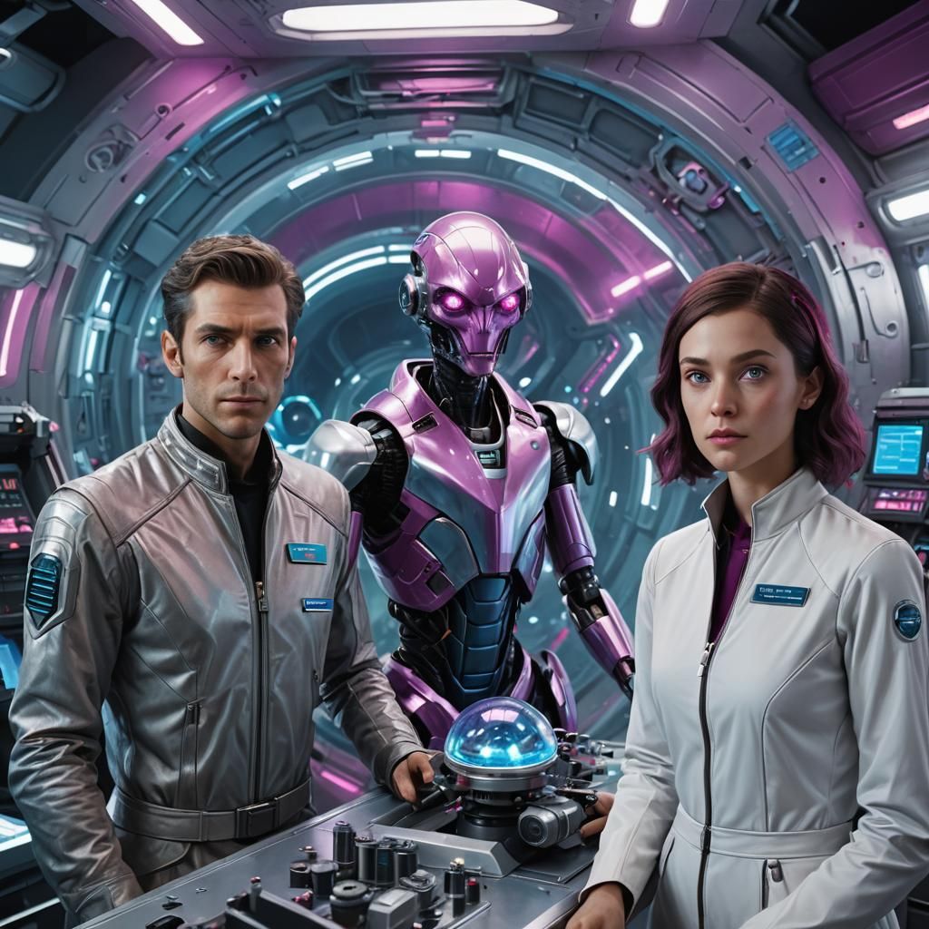 Extraterrestrials in Airforce Hangar: Sci-Fi Concept Art