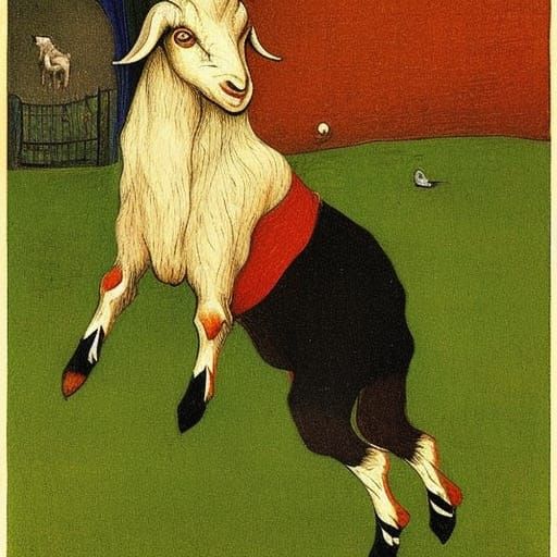 Messi Goat Portrait Inspired by Classic Masters