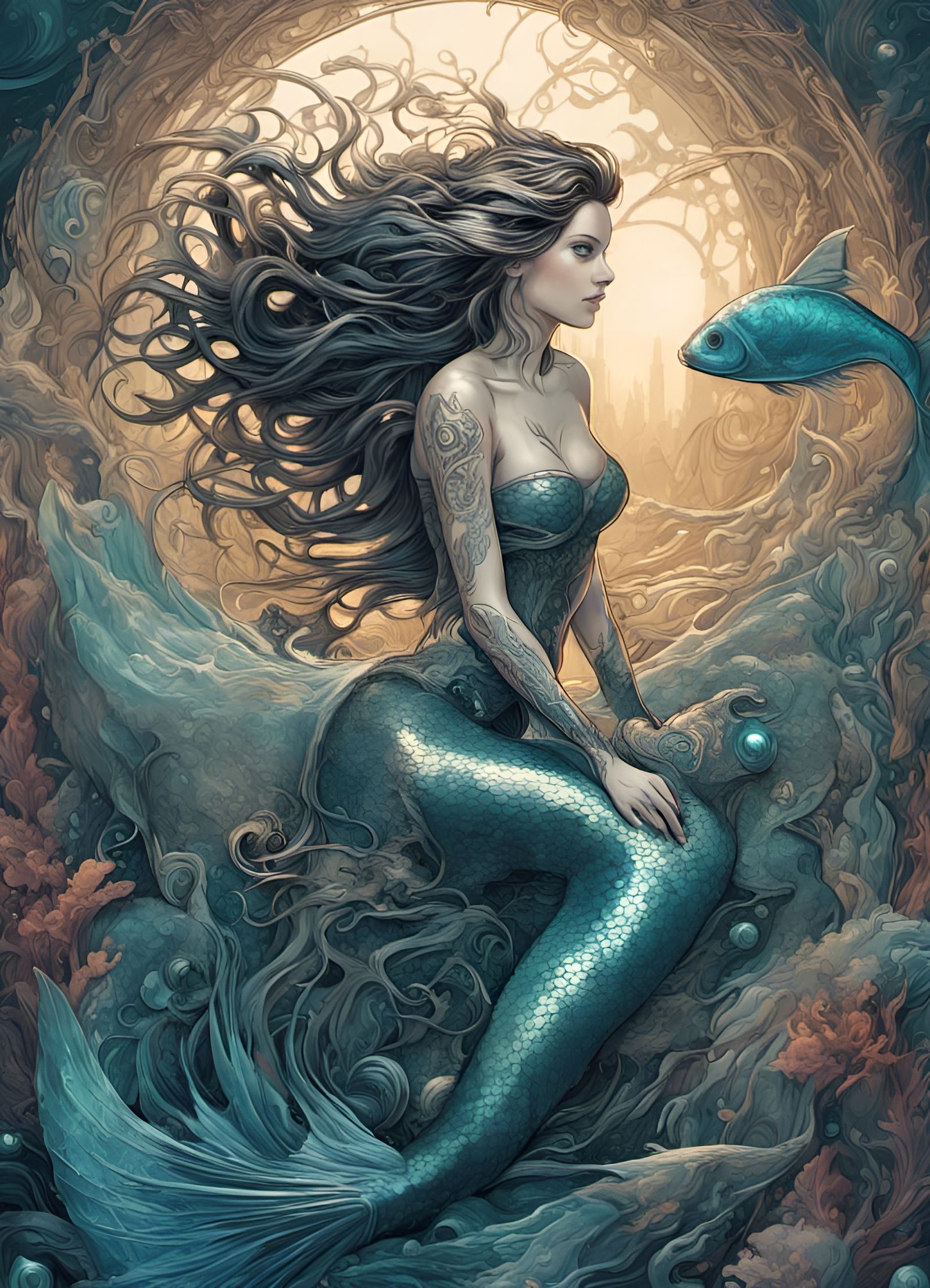 Biomechanical Goddess Digital Illustration