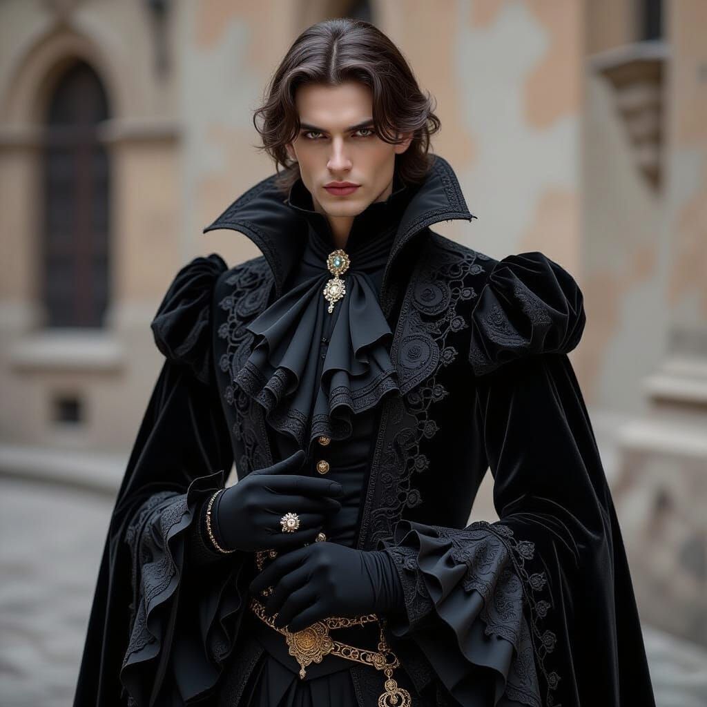 Gothic Vampire in Baroque Attire