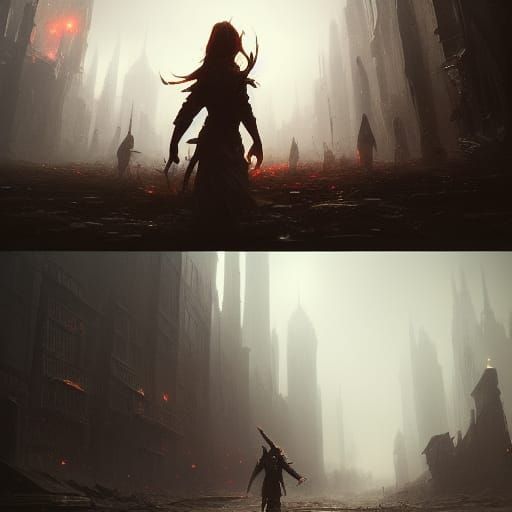 Destroyed by Words: Dark Fantasy Concept Art