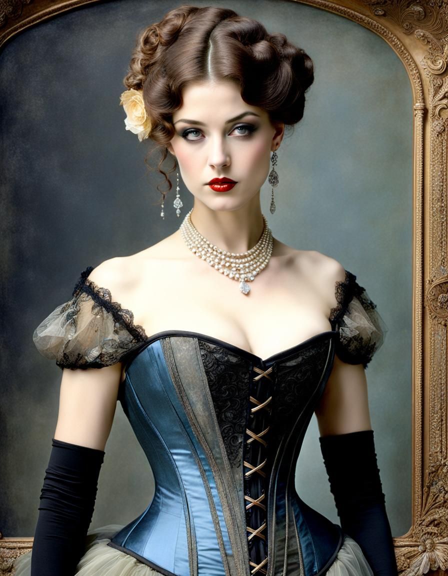 Smokey Belle Epoque Girl Portrait