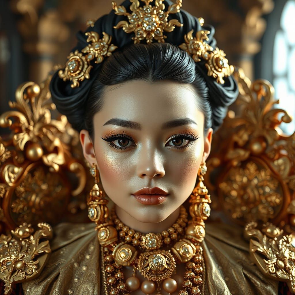 Luxurious Elegance: Ornate 3D Model in Volumetric Lighting