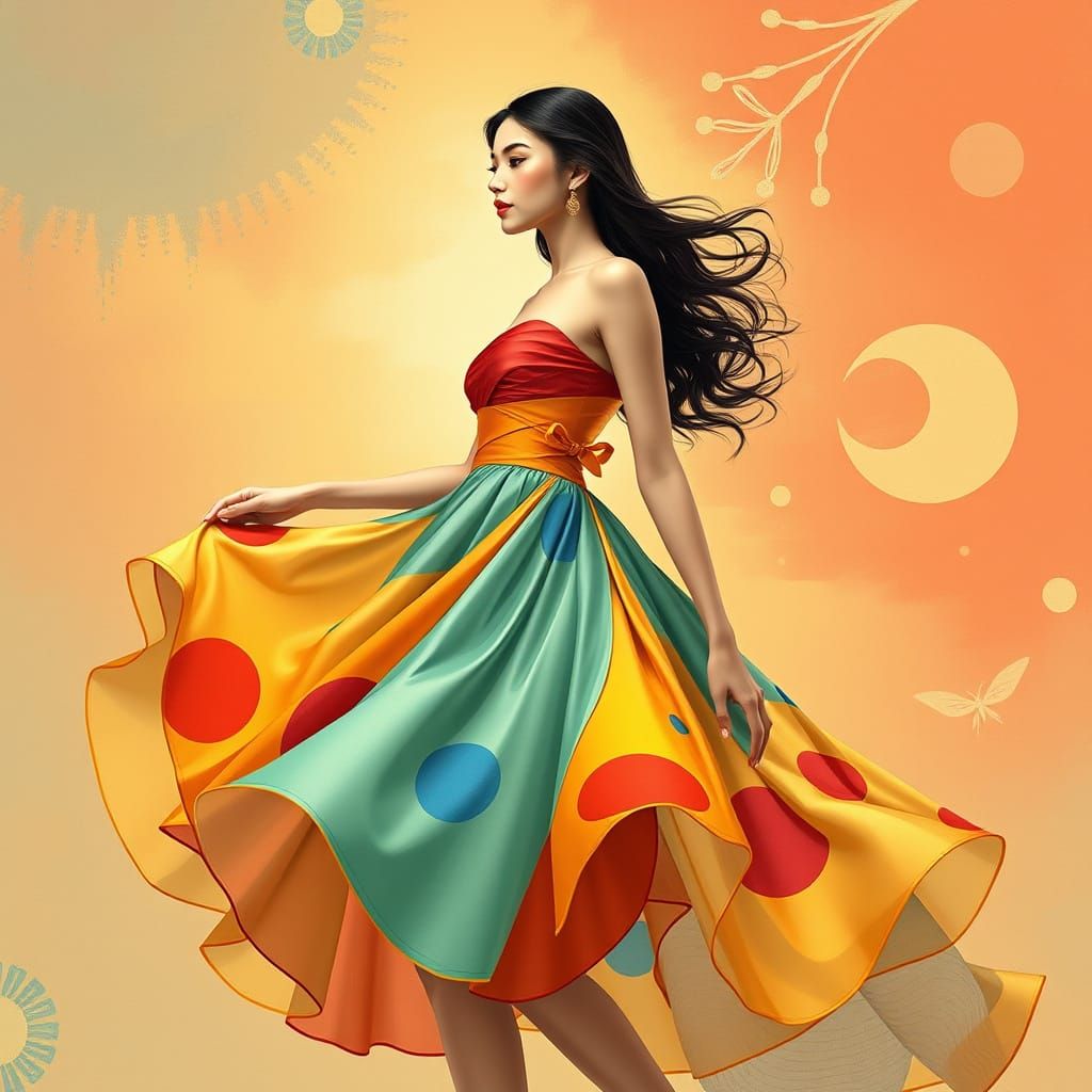 Futuristic Goddess in Elegant, Whimsical Design