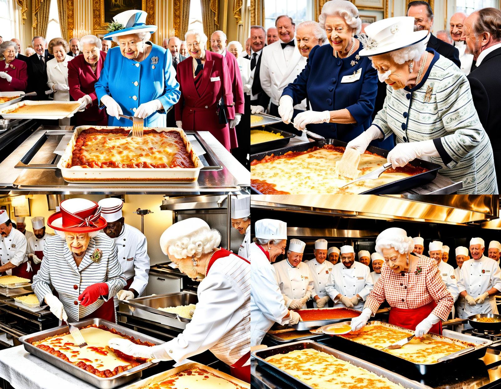 Queen Elizabeth II Cooking Lasagne