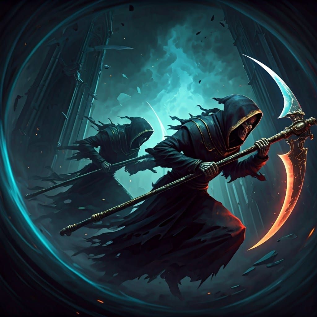 Ornate Grim Reapers in Perpetual Motion