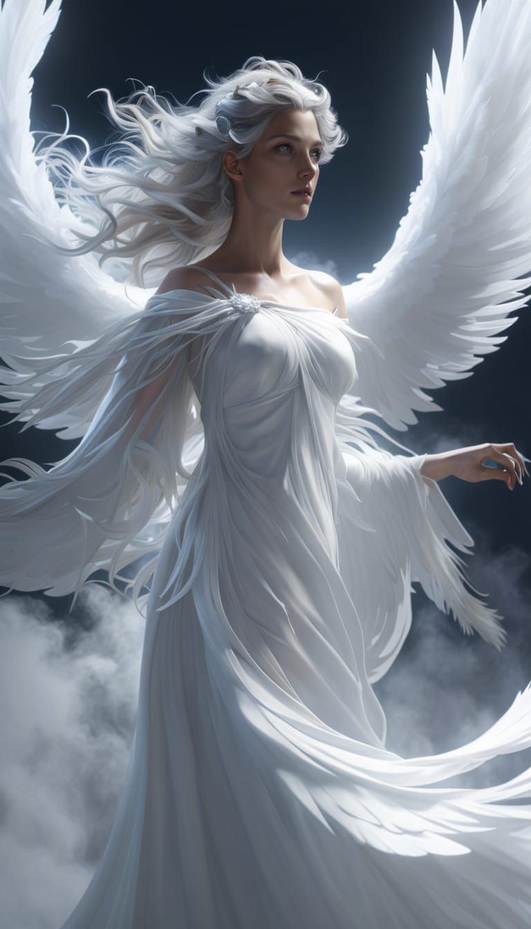 Ethereal Air Element Ghost in Art Nouveau Style