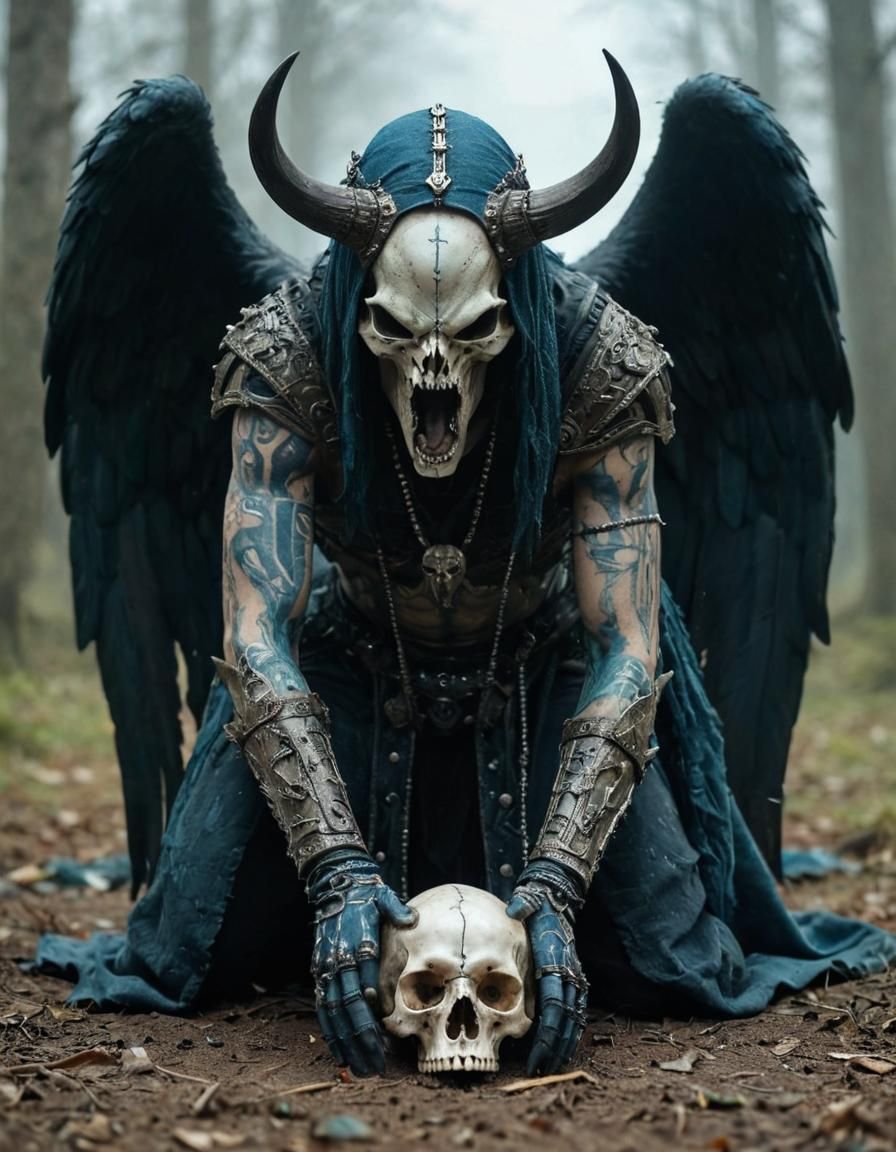 Dark Macabre Angel in Shaman Armor