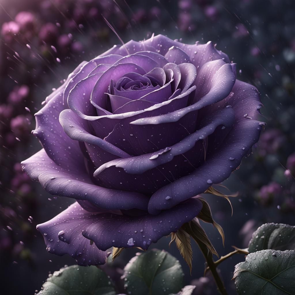 Light Purple Rose: Detailed Matte Painting