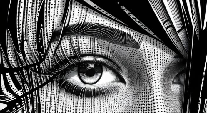 Chaotic Glitch Art Invasion in Mixed Media Style