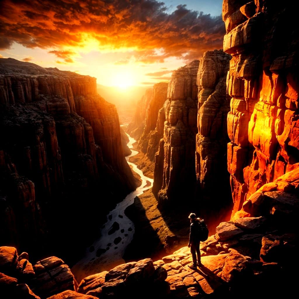 Explorer in Deep Canyon at Sundown