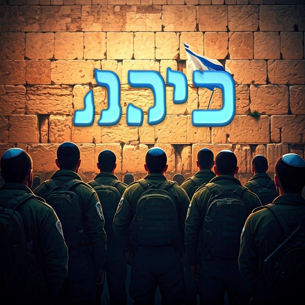 Soldiers of Unity at the Western Wall in a Vibrant 8k Fantas...