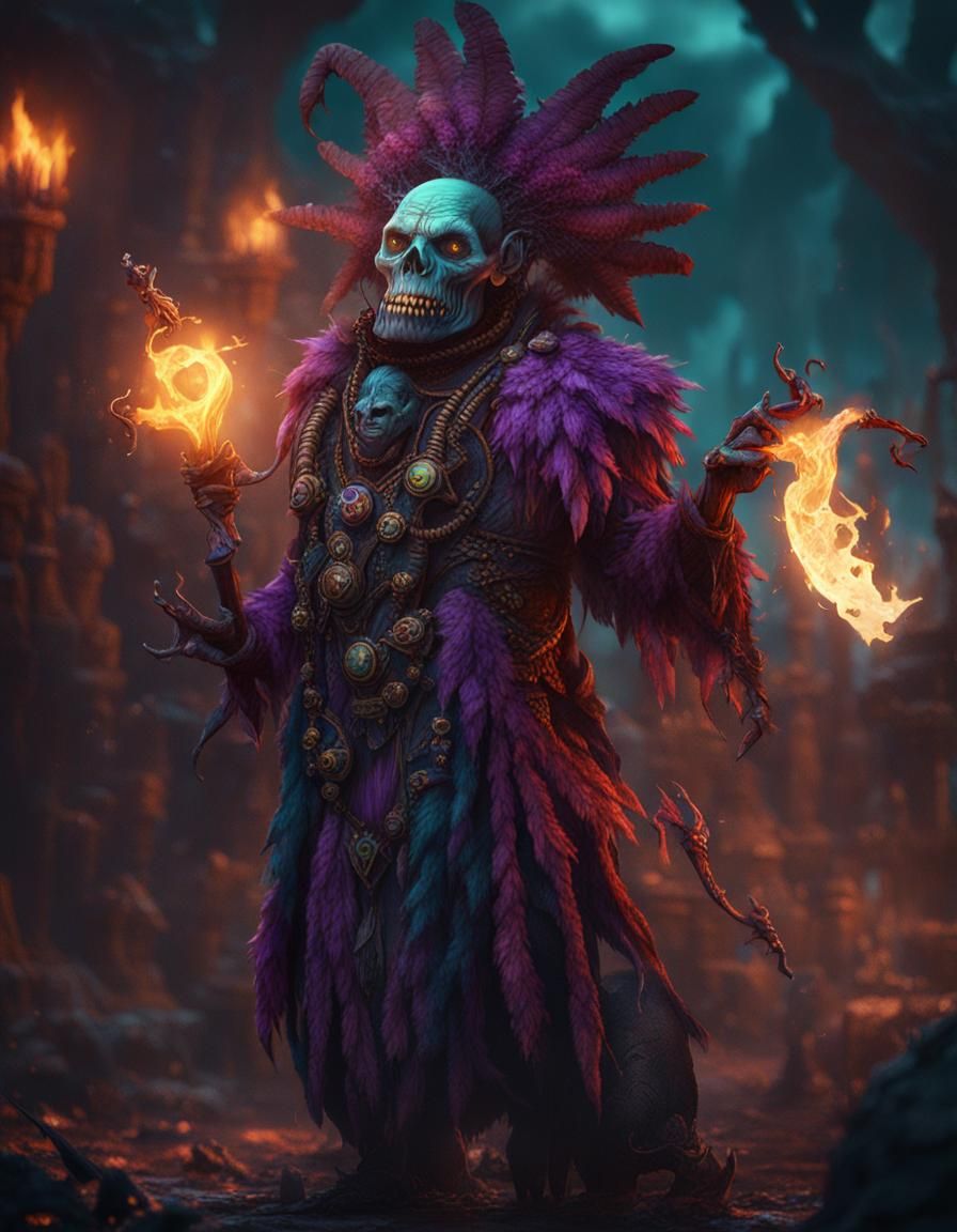 Evil Witch Doctor: Detailed Matte Painting