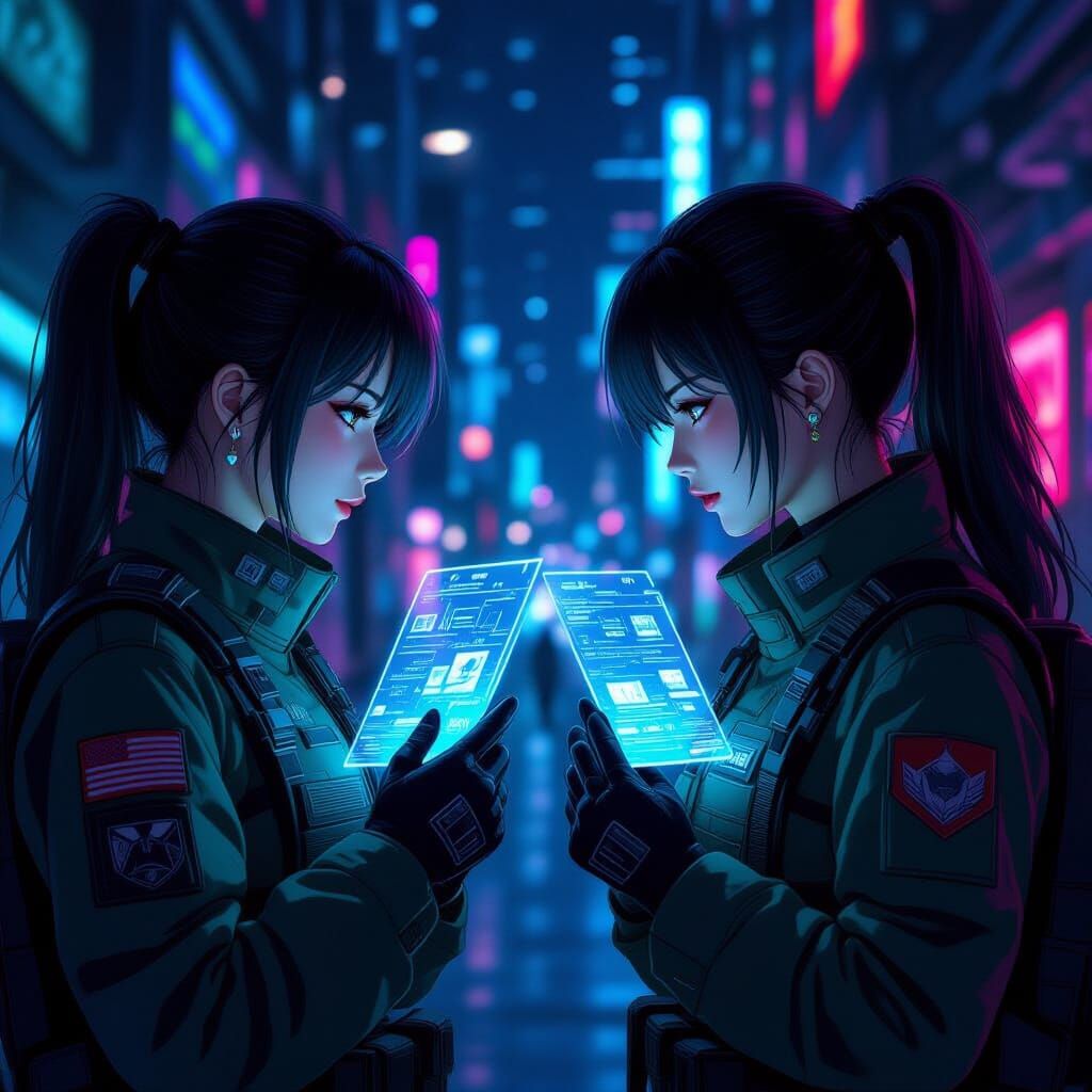 Sci-Fi Commanders' Encrypted Love Confessions