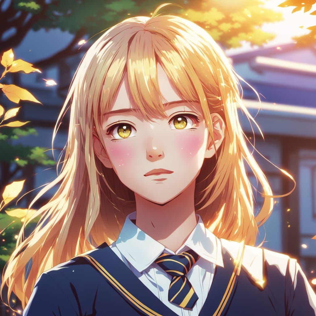 Anime Girl Portrait in Vibrant Digital Art Style