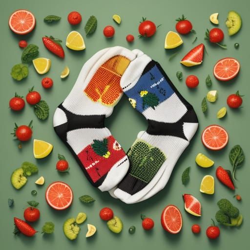Recycled Food Socks: Sustainable Art on Display
