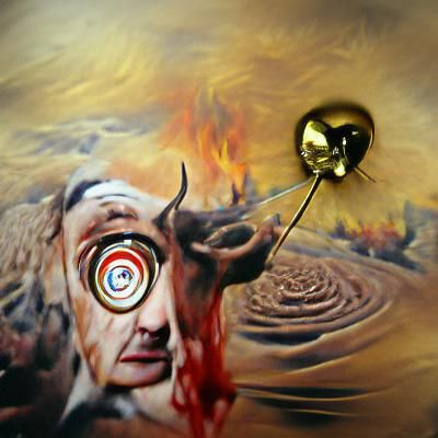 Surreal Dartboard in Hell, Salvador Dali Style